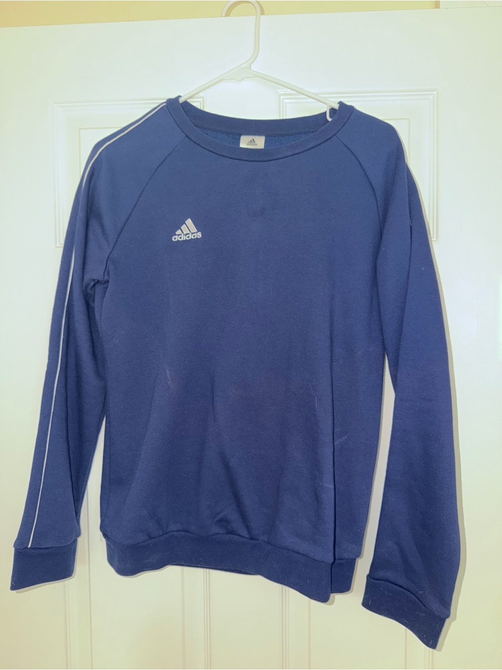 adidas Men's Royal Navy Crewneck Sweatshirt with Contrast Piping